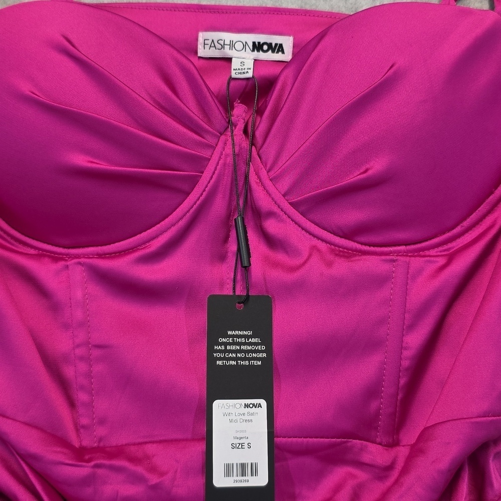 Fashion Nova Fuchsia Bustier Dress NWT - Picture 7 of 14